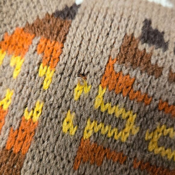 Vintage JCPenney 60s 70s L Navajo Southwestern Thhick Sweater Aztec Pattern Cre - Picture 10 of 10